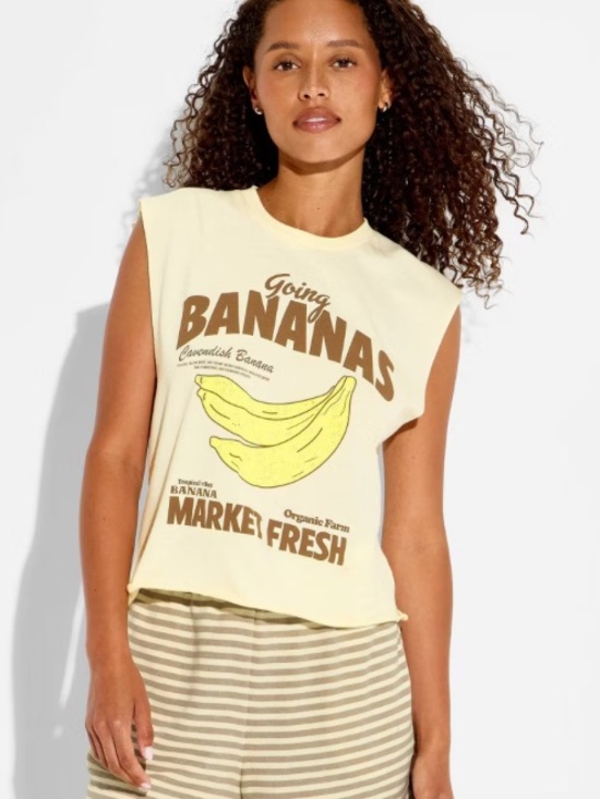 Grayson Threads Tops - Women's Going Bananas Muscle Graphic
Tank Top - Yellow new